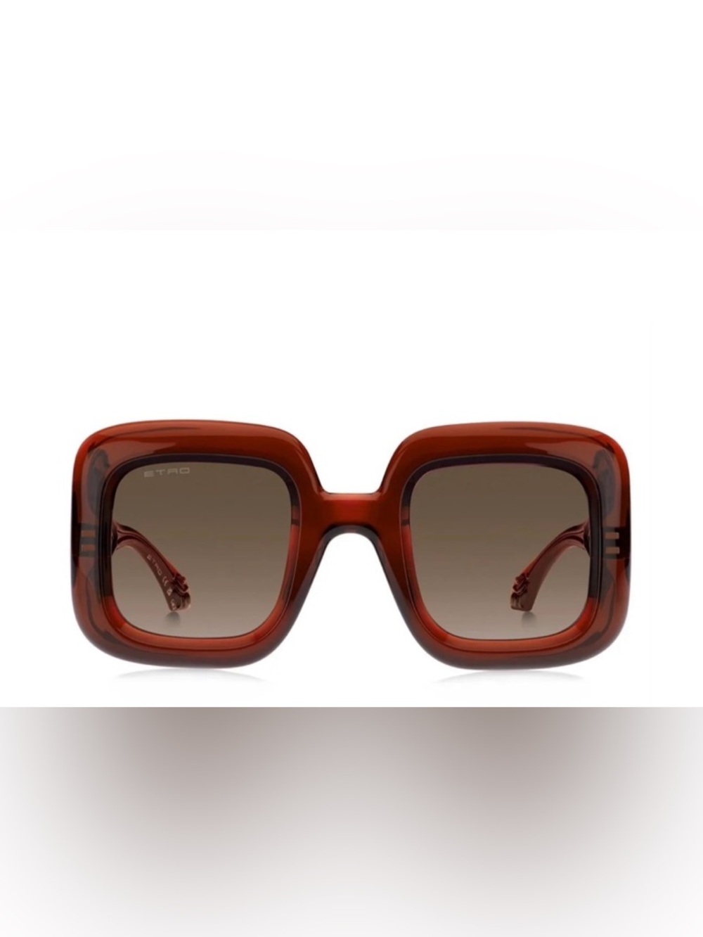 Etro Oversized Square Sunglasses in Brick Red with Case ETRO0015/S 2LFHA